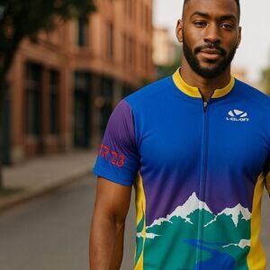 Vintage 2003 Voler Men's Cycling Jersey Color Block 3/4 Zip Eugene Oregon